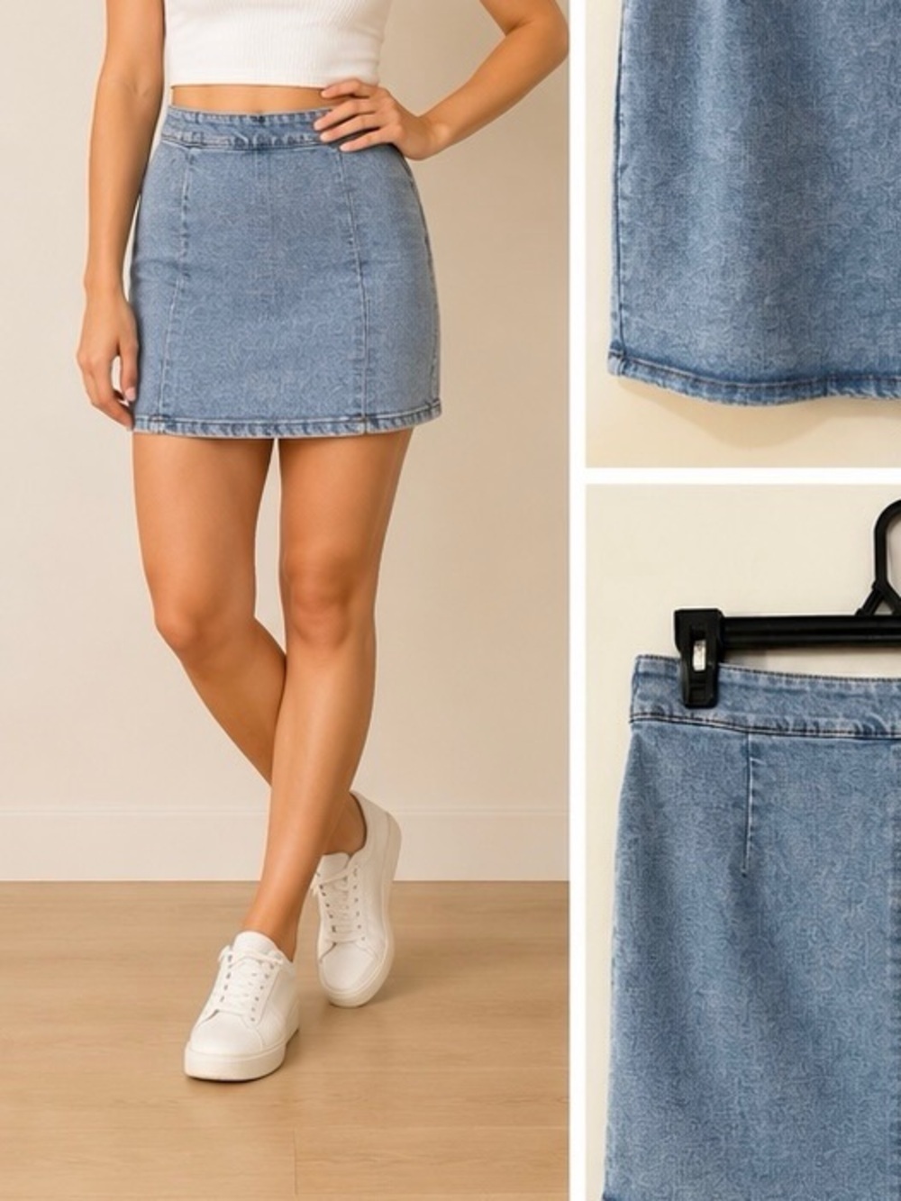 Ardene Light Wash Denim Mini Skirt